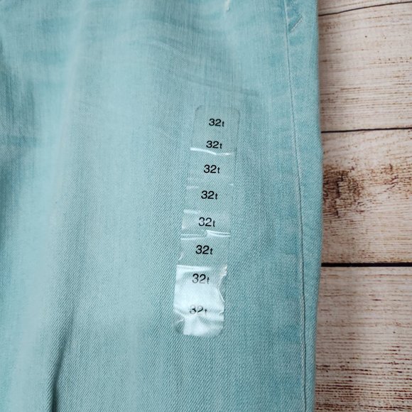 Gap 1969 Women's Jeans 32T Light Blue Always Skinny Stone Wash Denim Cuffed Hem - Picture 6 of 13